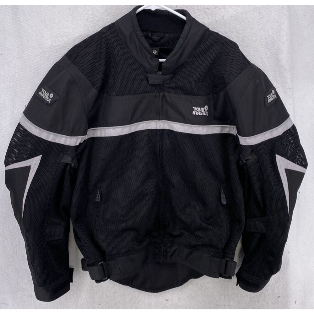 Tour Master Drift Motorcycle Jacket Mens Size Medium Coat Polyester Black